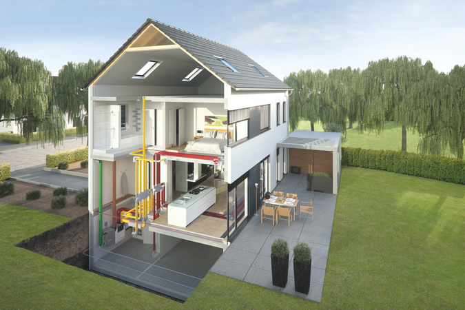Rendering Zehnder ComfoFond-L Q TR Comfortable indoor ventilation 3D view
