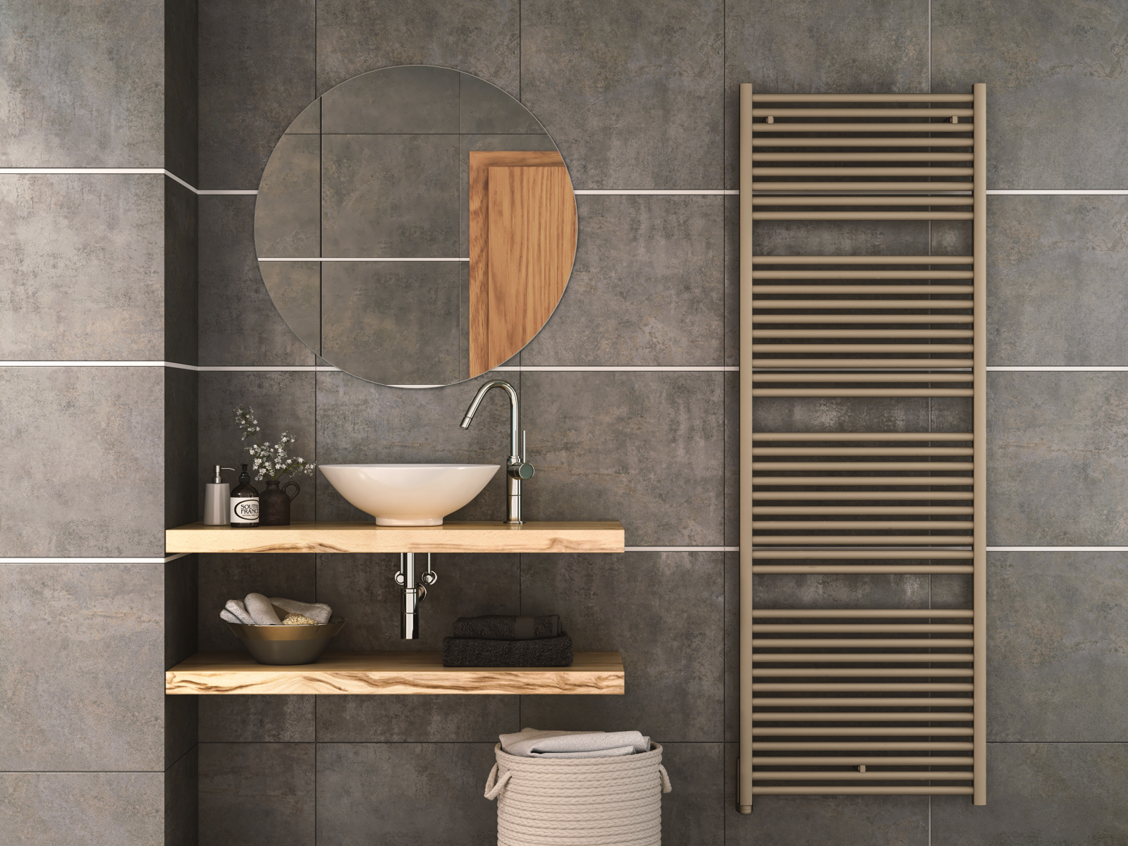 Rendering Zehnder Toga Decorative radiator Front view