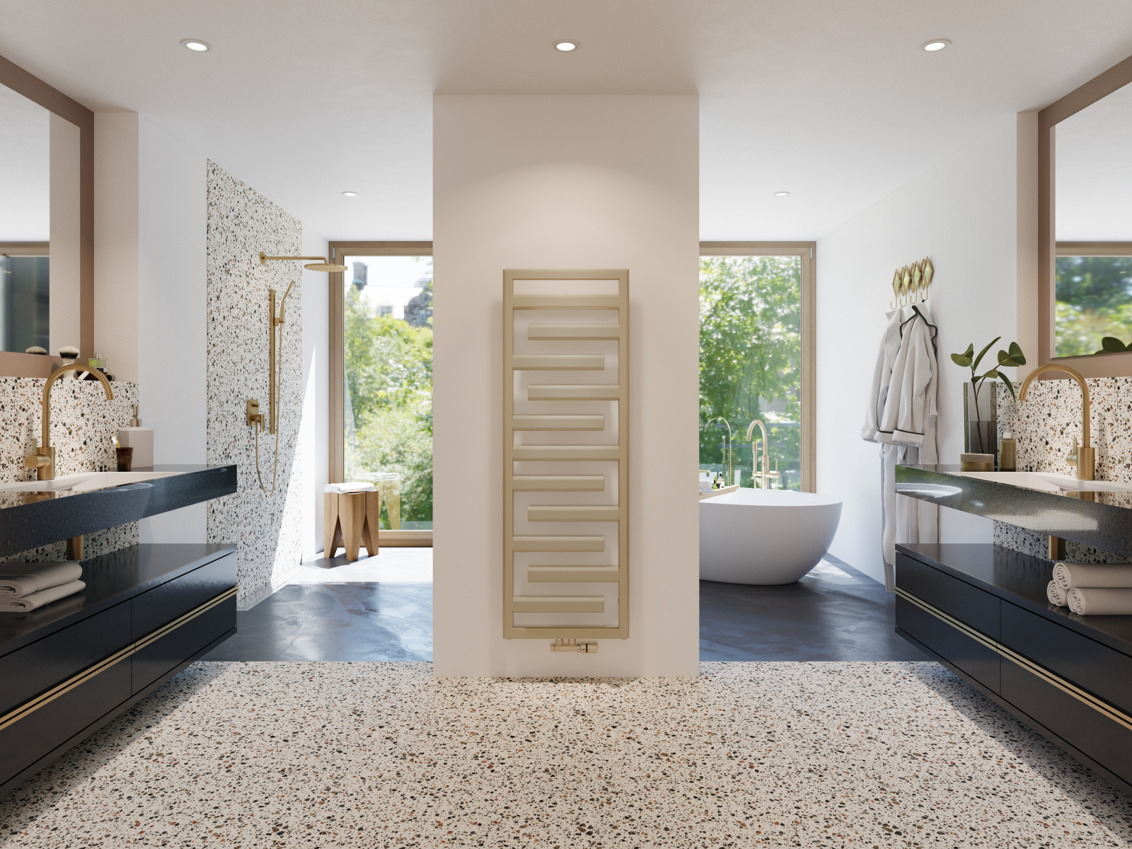 Rendering Zehnder Tetris Decorative radiator Front view