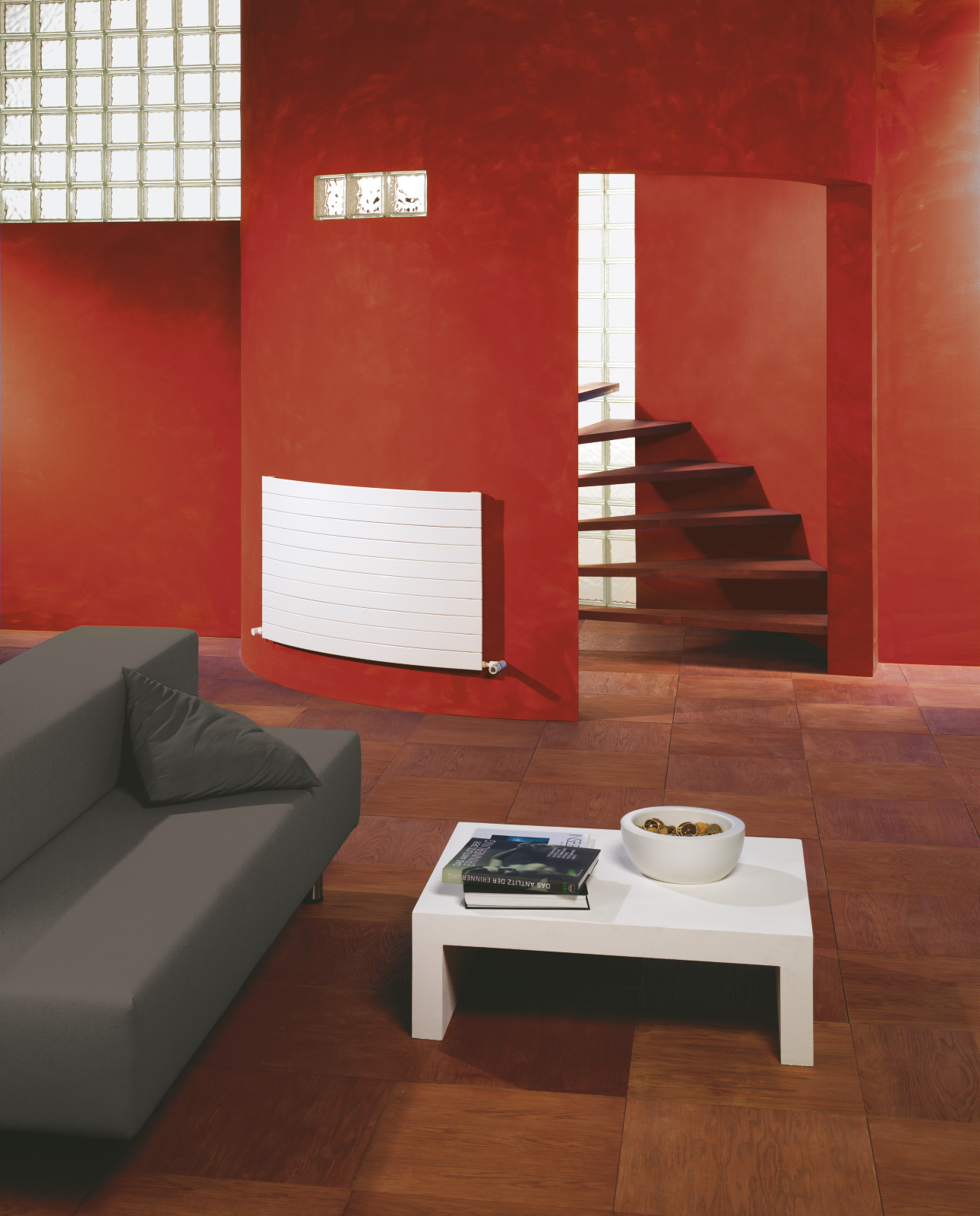 Zehnder_RAD_Nova-HY_livingroom_red Rendering Zehnder Nova Decorative radiator Front view
