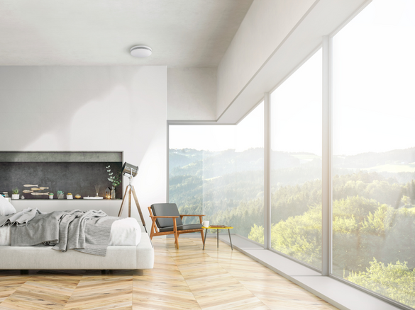 Modern Bedroom interior, with nature view, Comfo Valve Luna, retouching