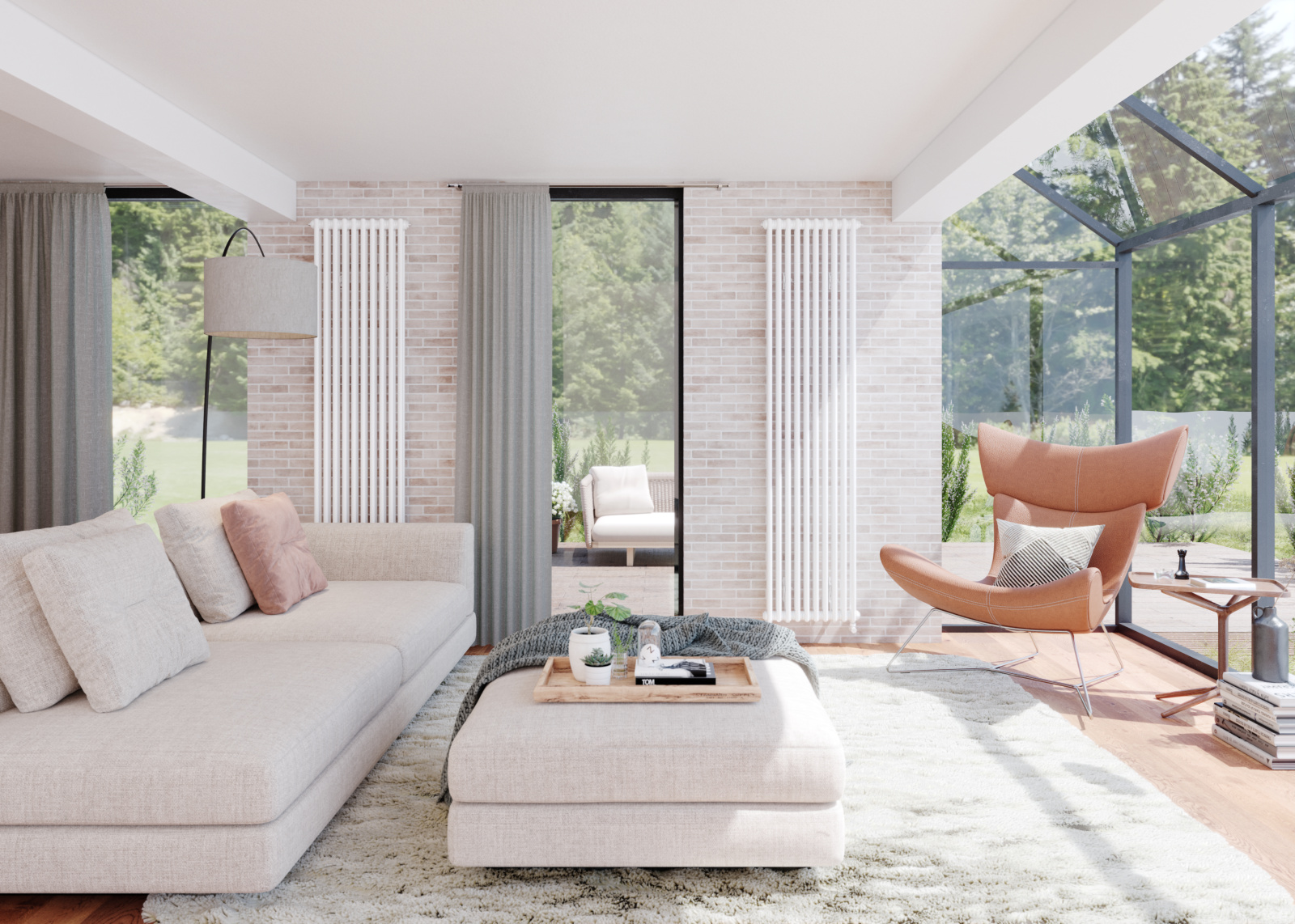 Rendering Zehnder Charleston Decorative radiator Front view