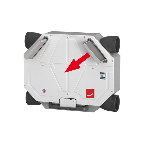 Cut-Out Zehnder ComfoAir Flex 250 Comfortable indoor ventilation Angled view