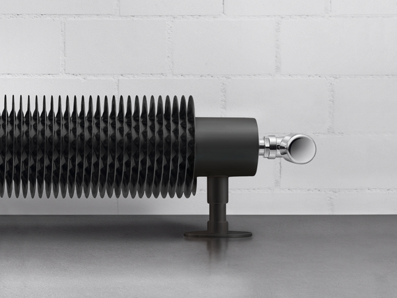 Runtal_RAD_Flow Form_black matt_detail_Print_72091 Rendering Flow Form Decorative radiator Front view