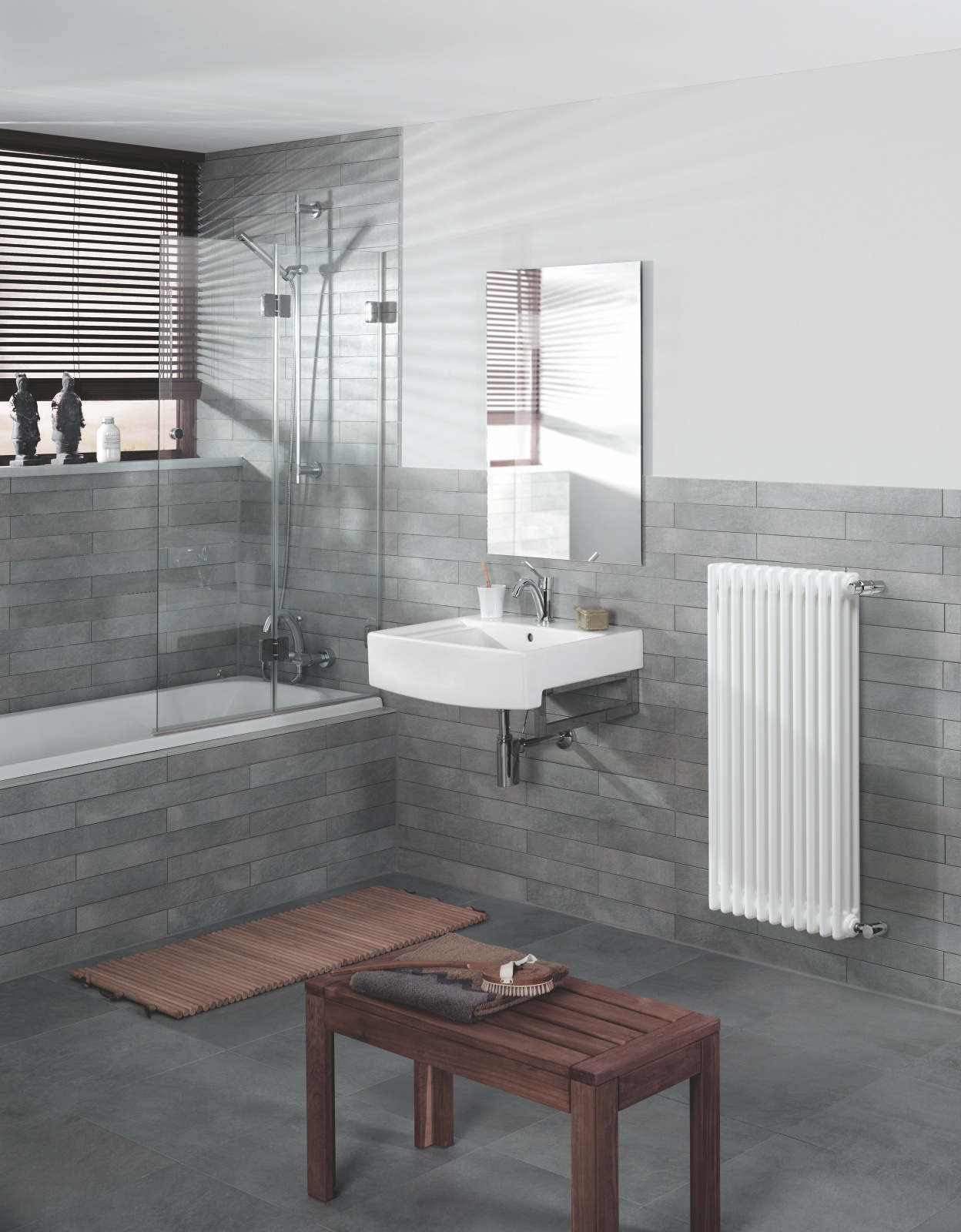 Rendering Zehnder Charleston Retrofit Decorative radiator Side view