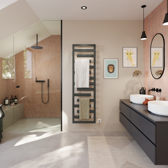 Rendering Immersion Heater Easy (IHE) Decorative radiator Front view