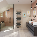 TET-170-050, Umbra Grey, valve type Q , HY, Tetris Radiator, bathroom, Milieu