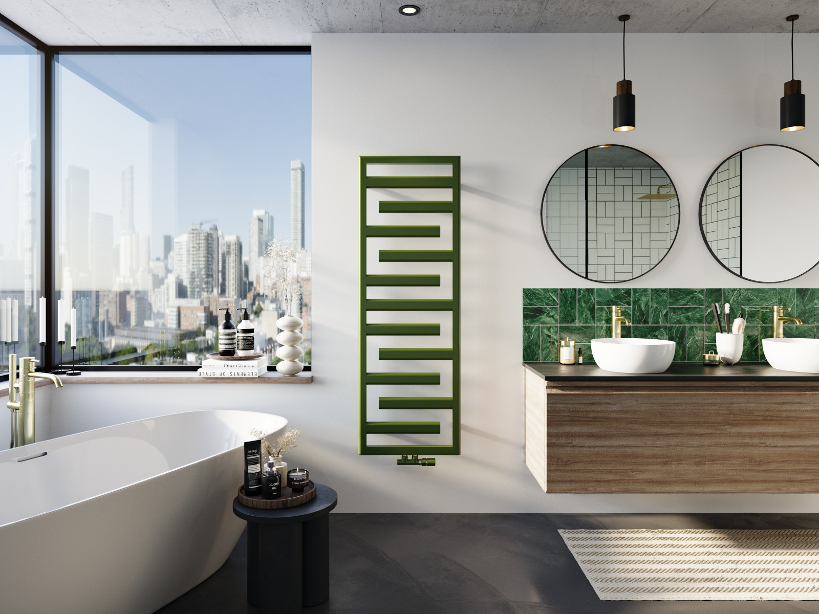 Rendering Zehnder Tetris Decorative radiator Front view
